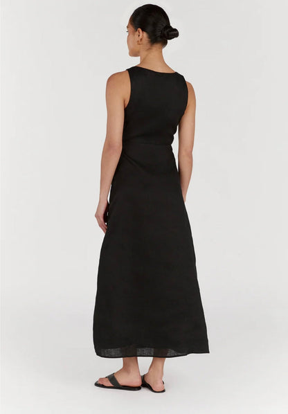 Black Linen Dress | Maxi Dress | Linen Dress | Linen Clothing | 100% Organic Linen-2