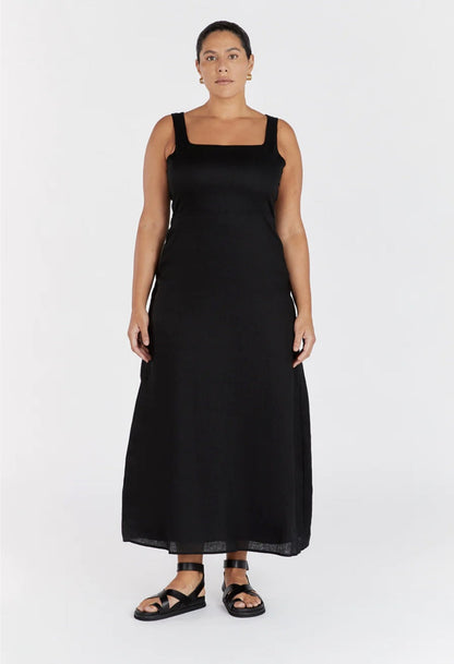 Black Linen Dress | Maxi Dress | Linen Dress | Linen Clothing | 100% Organic Linen-4